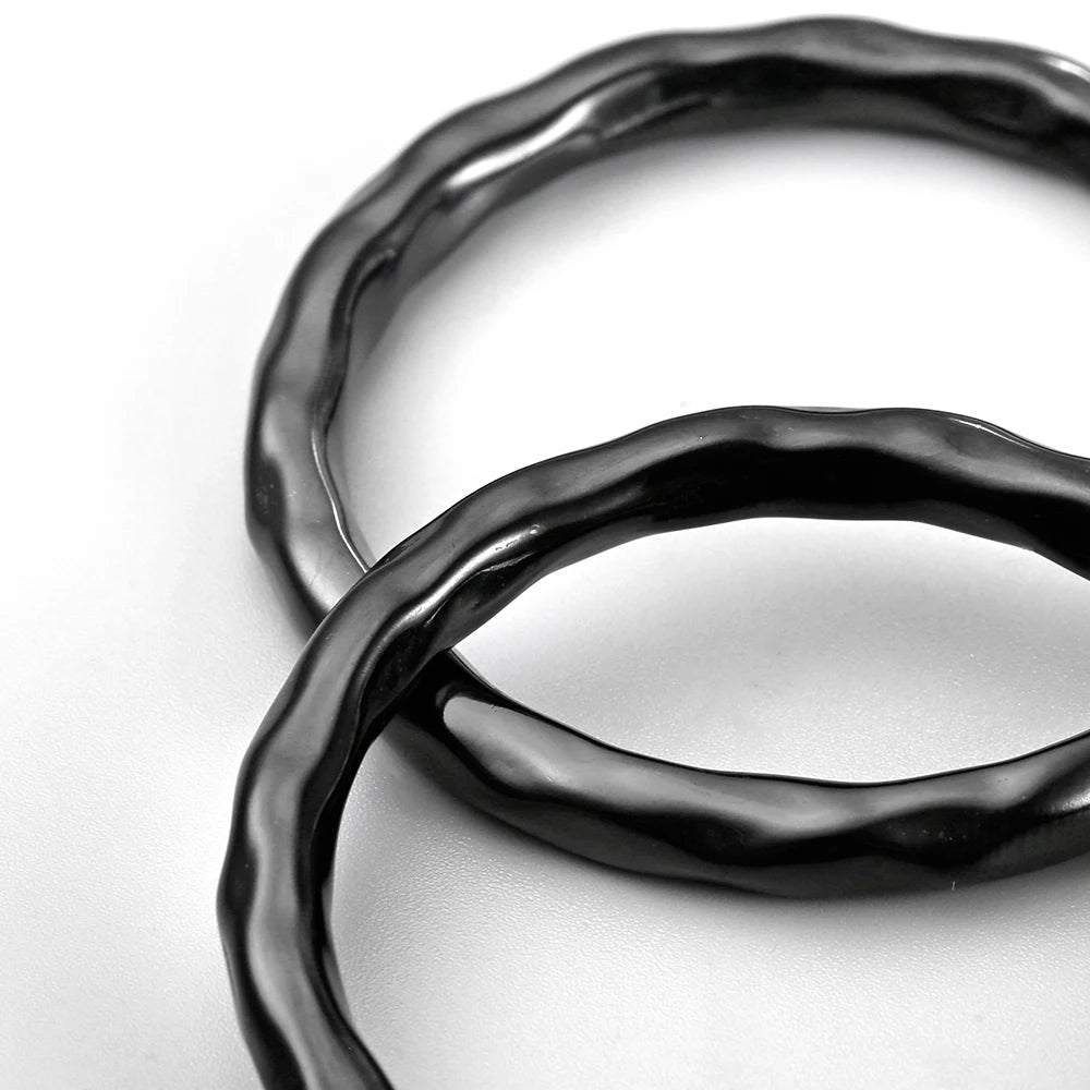 Poids d'oreille anneau martelé 50 mm en acier inoxydable