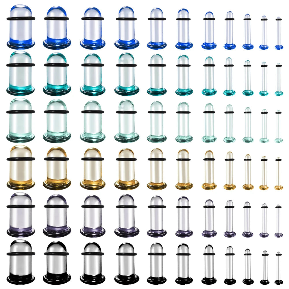 Kit de plugs en verre borosilicate, 5 coloris, de 1,6 à 10 mm