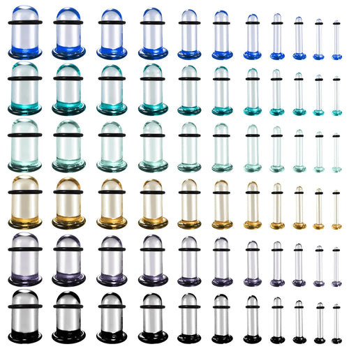 Kit de plugs en verre borosilicate, 5 coloris, de 1,6 à 10 mm