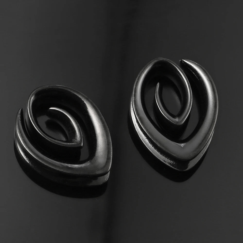 Écarteurs saddle spirale goutte en acier inoxydable (paire)