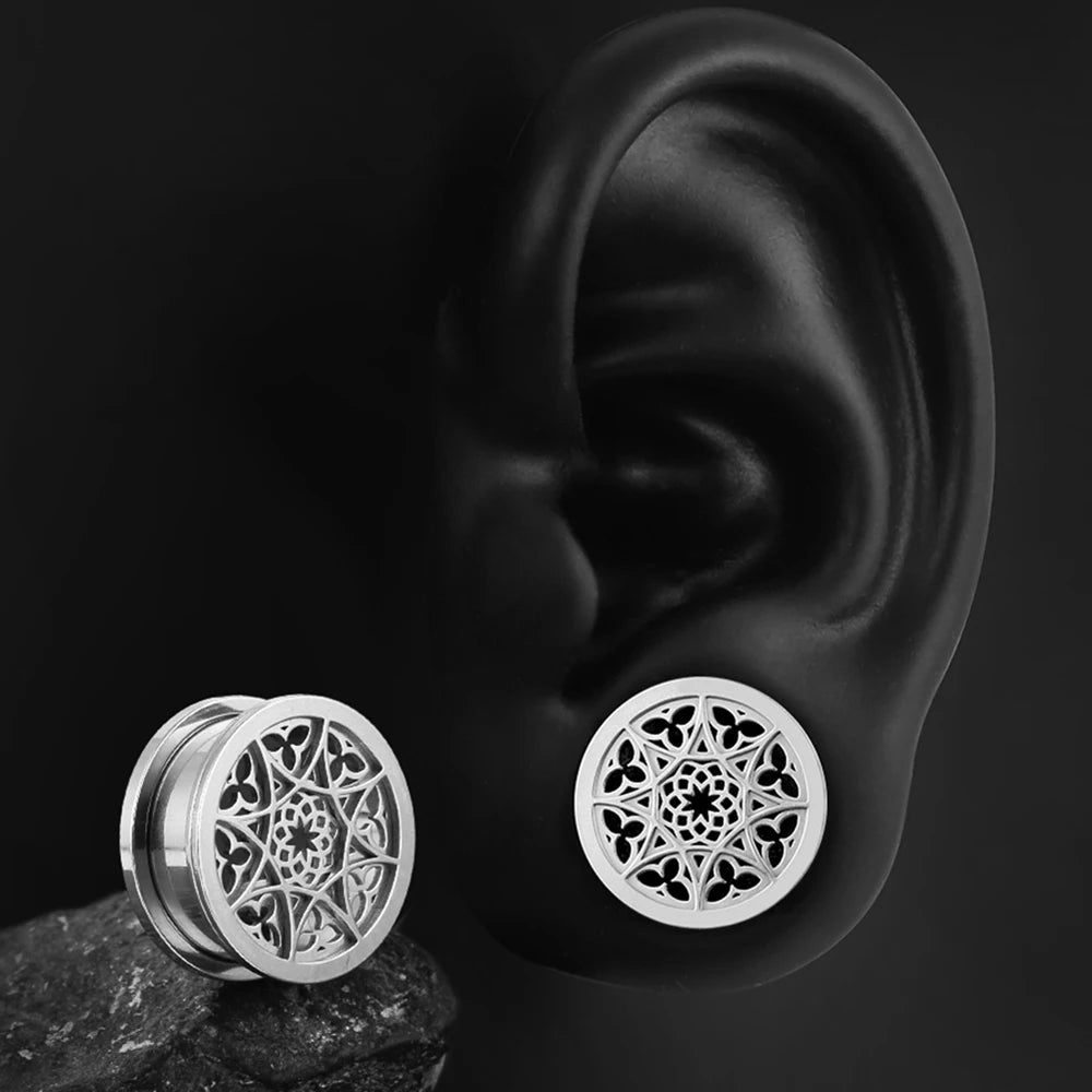 Plugs fleur en acier (paire)