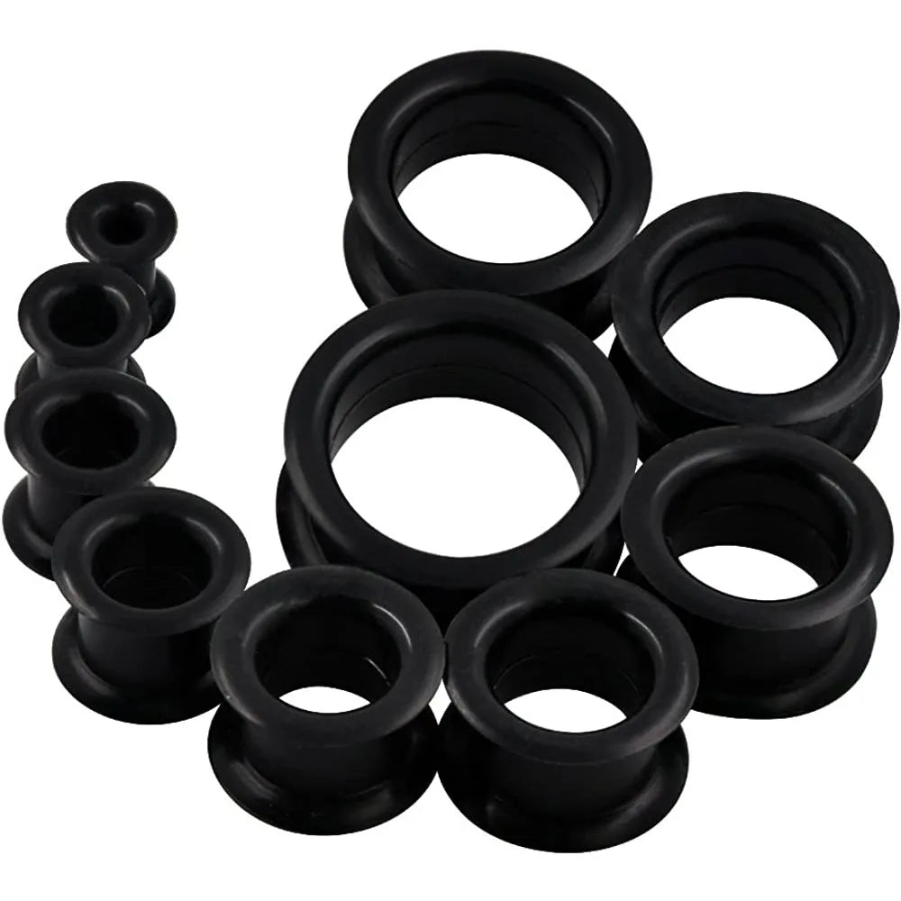 Plugs et tunnels en silicone, 3 à 48 mm (paire)