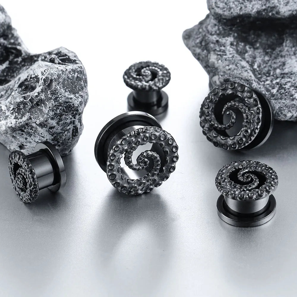 Plugs poulpe en acier (paire)