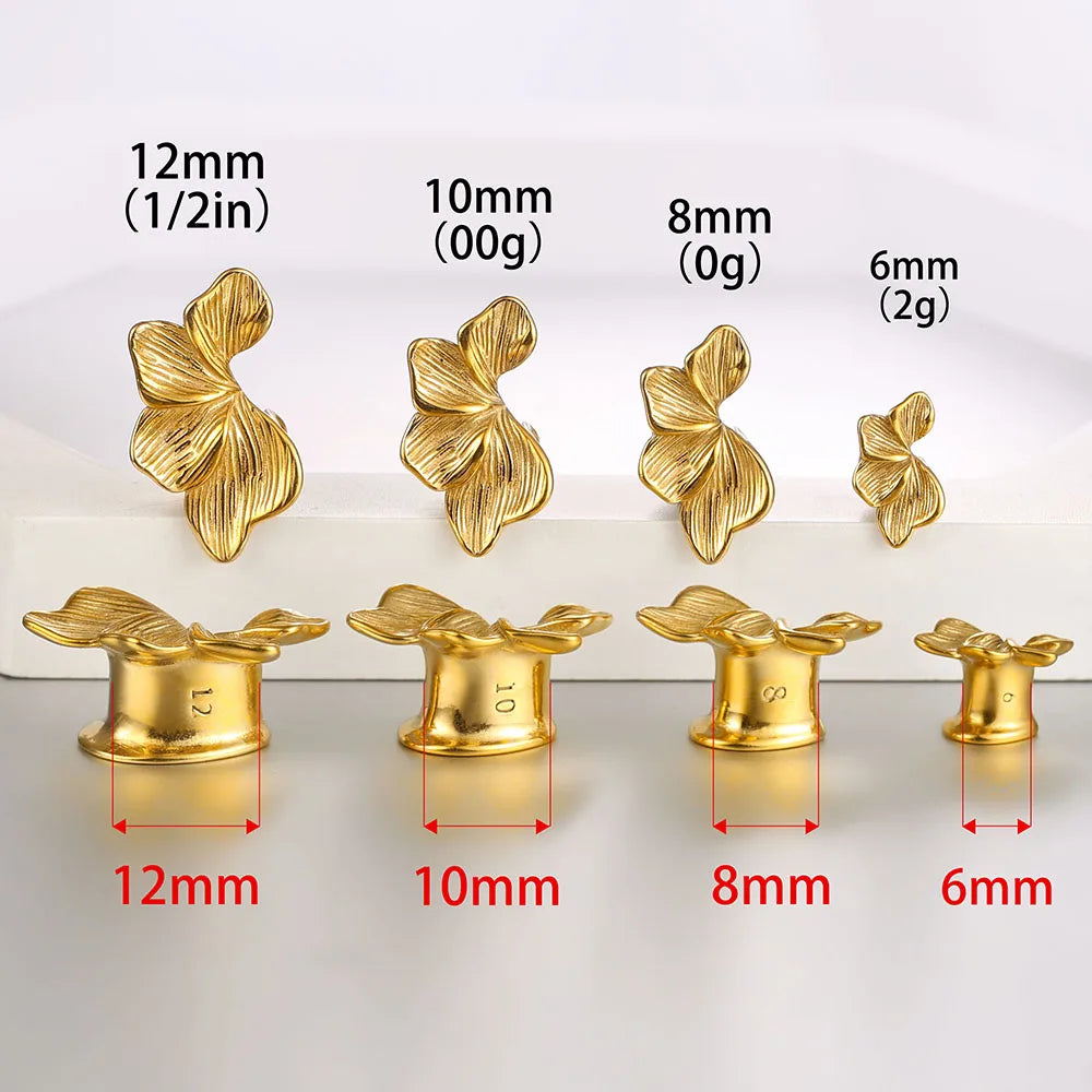 Écarteurs saddle fleur en acier inoxydable (paire)