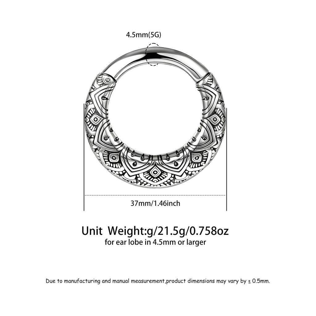 Poids d'oreille anneau vintage – Acier inoxydable 316L (lot de 2)