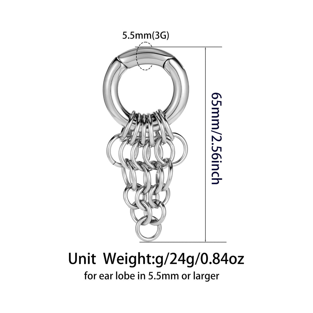 Poids d'oreille anneau vintage – Acier inoxydable 316L (lot de 2)