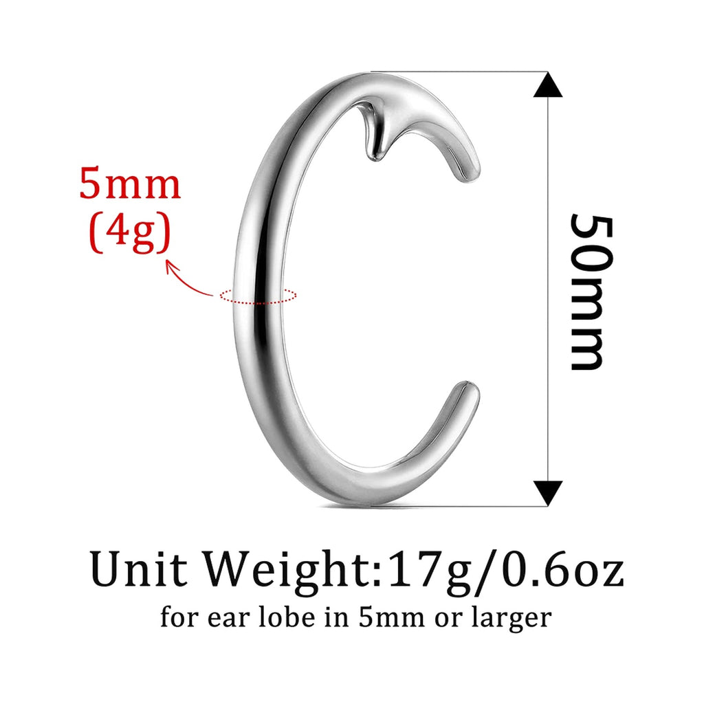 Poids d'oreille croissant de lune – Acier inoxydable (lot de 2)