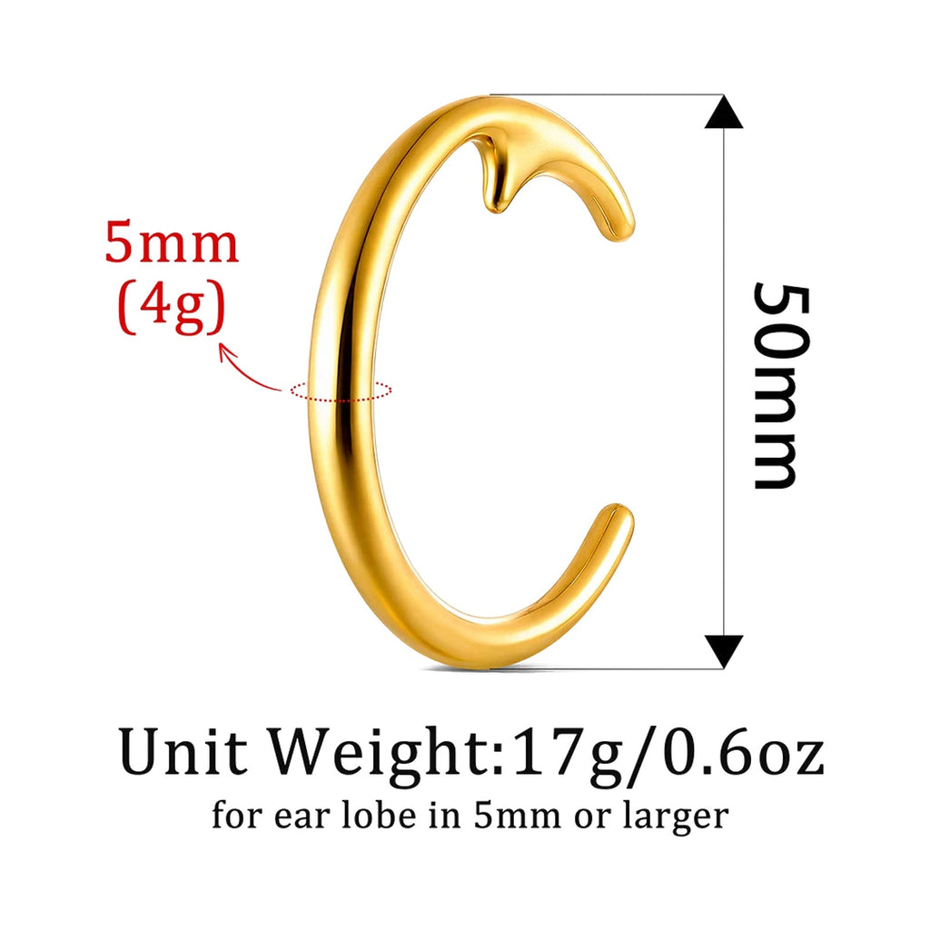 Poids d'oreille croissant de lune – Acier inoxydable (lot de 2)