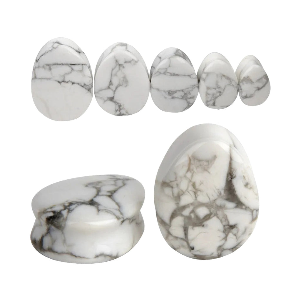 Plugs goutte en pierre naturelle – Écarteurs de lobes (lot de 2)
