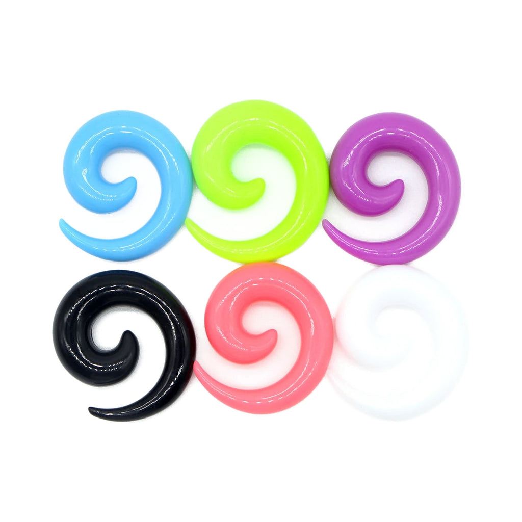 Faux tapers spirale en acrylique 1,2-20 mm – Expandeurs (lot de 2)