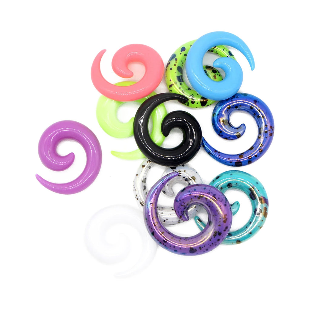 Faux tapers spirale en acrylique 1,2-20 mm – Expandeurs (lot de 2)