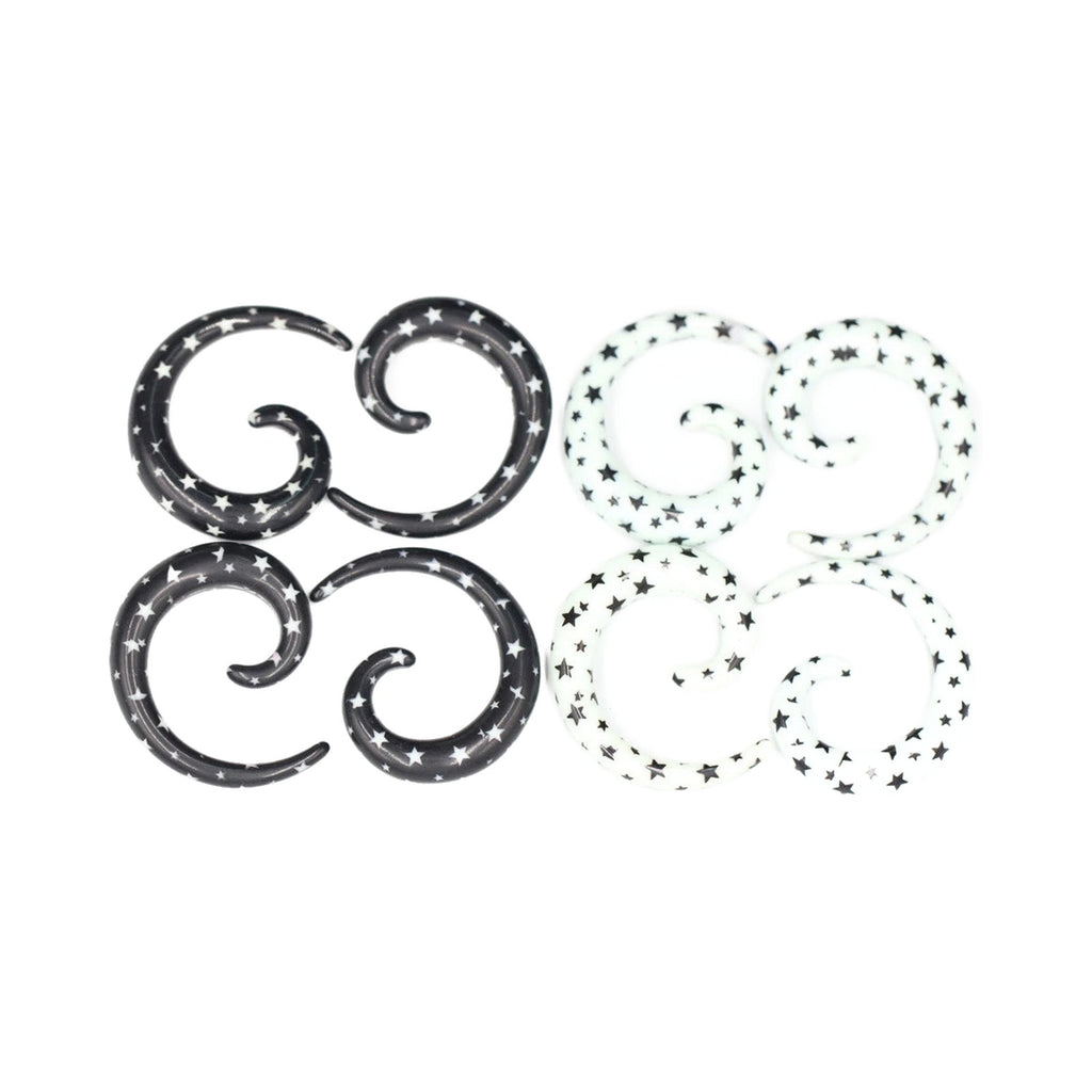 Faux tapers spirale en acrylique 1,2-20 mm – Expandeurs (lot de 2)