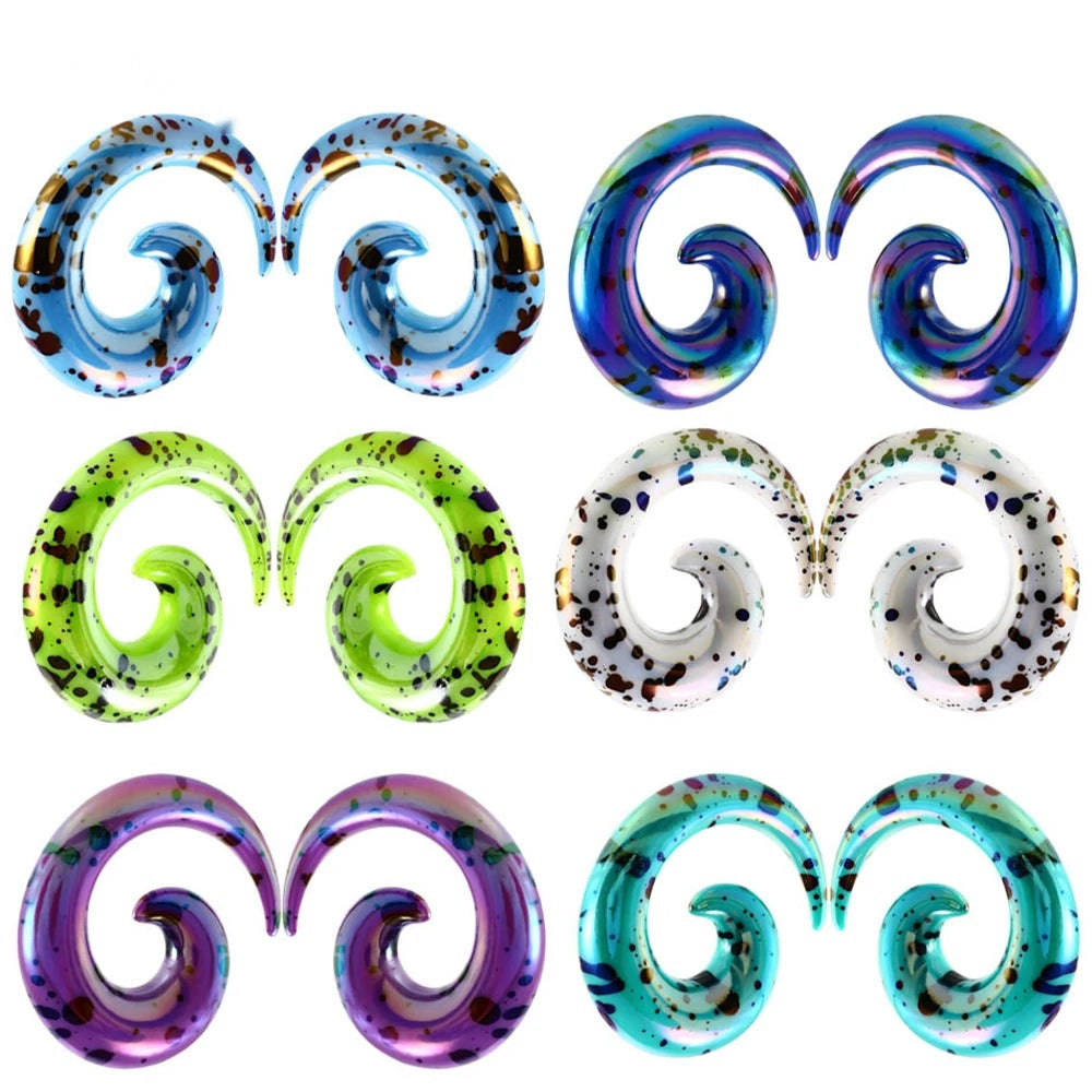 Faux tapers spirale en acrylique 1,2-20 mm – Expandeurs (lot de 2)