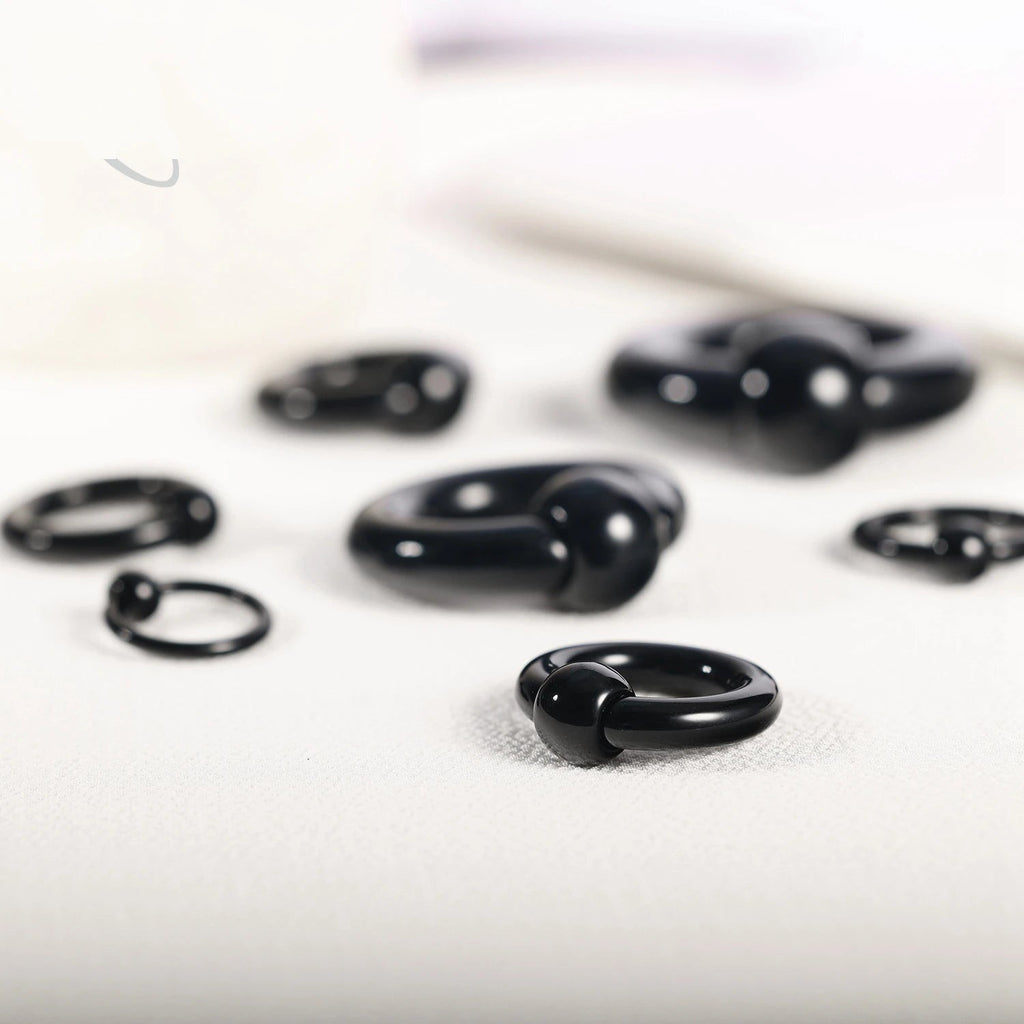Plug tunnel acrylique noir 3-10mm – Grand taille (1 pièce)