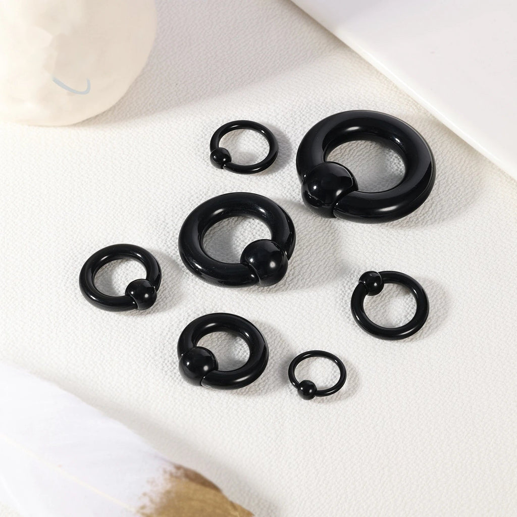 Plug tunnel acrylique noir 3-10mm – Grand taille (1 pièce)
