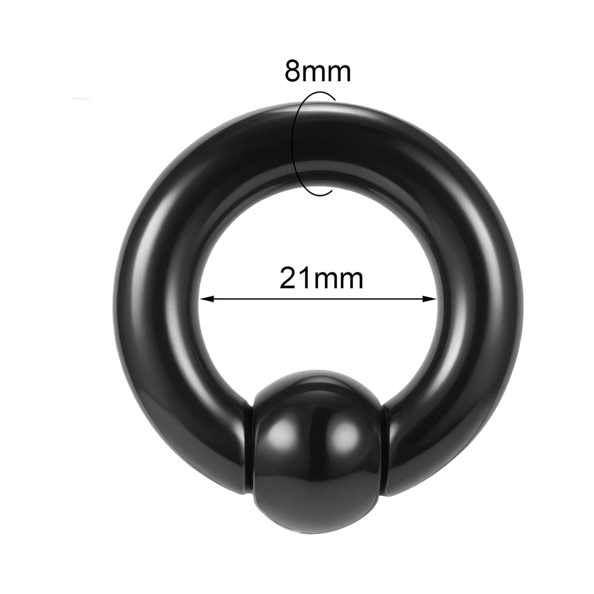 Plug tunnel acrylique noir 3-10mm – Grand taille (1 pièce)
