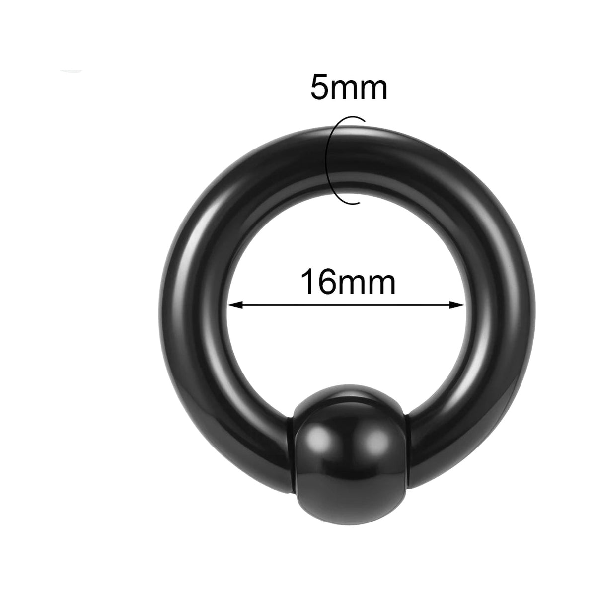 Plug tunnel acrylique noir 3-10mm – Grand taille (1 pièce)