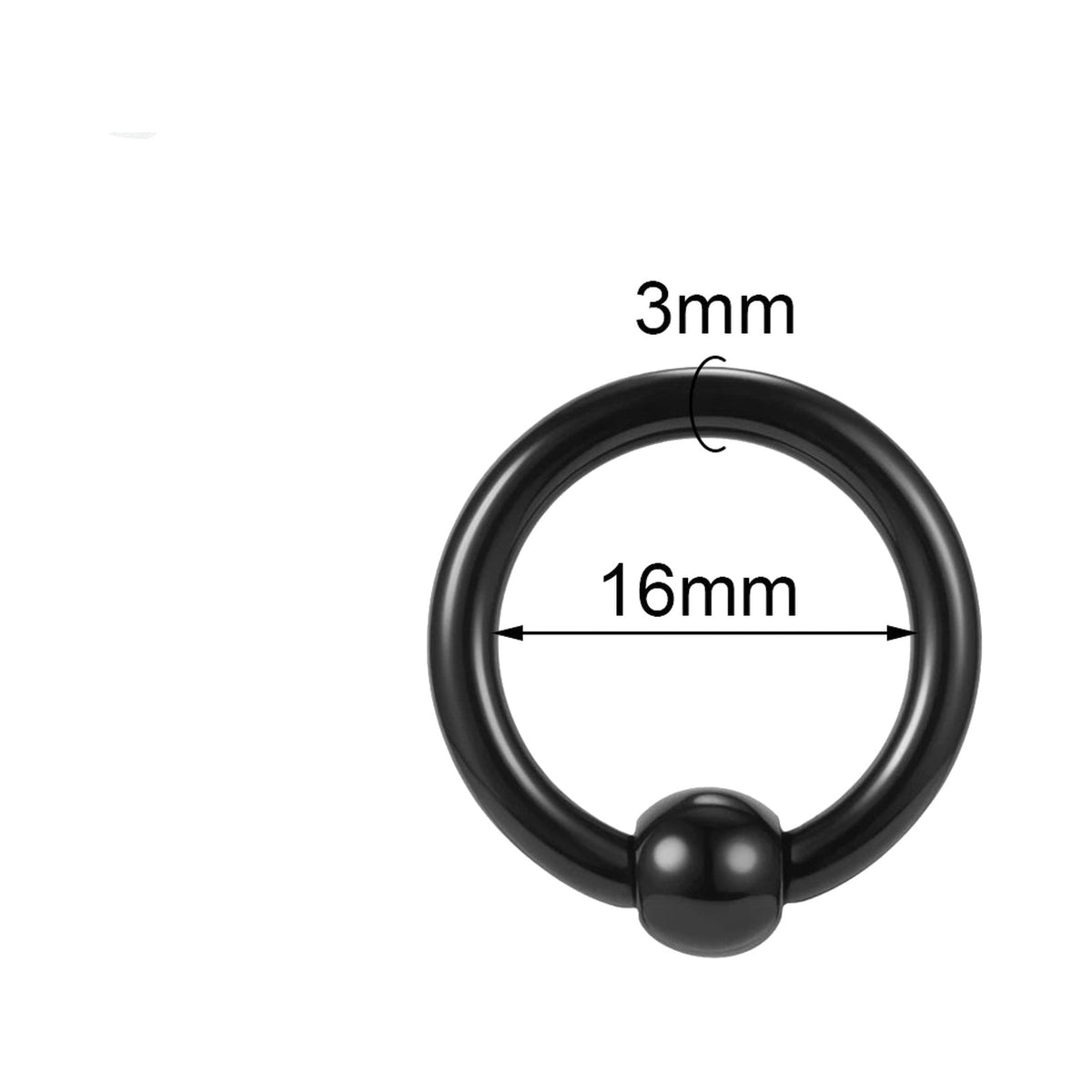 Plug tunnel acrylique noir 3-10mm – Grand taille (1 pièce)