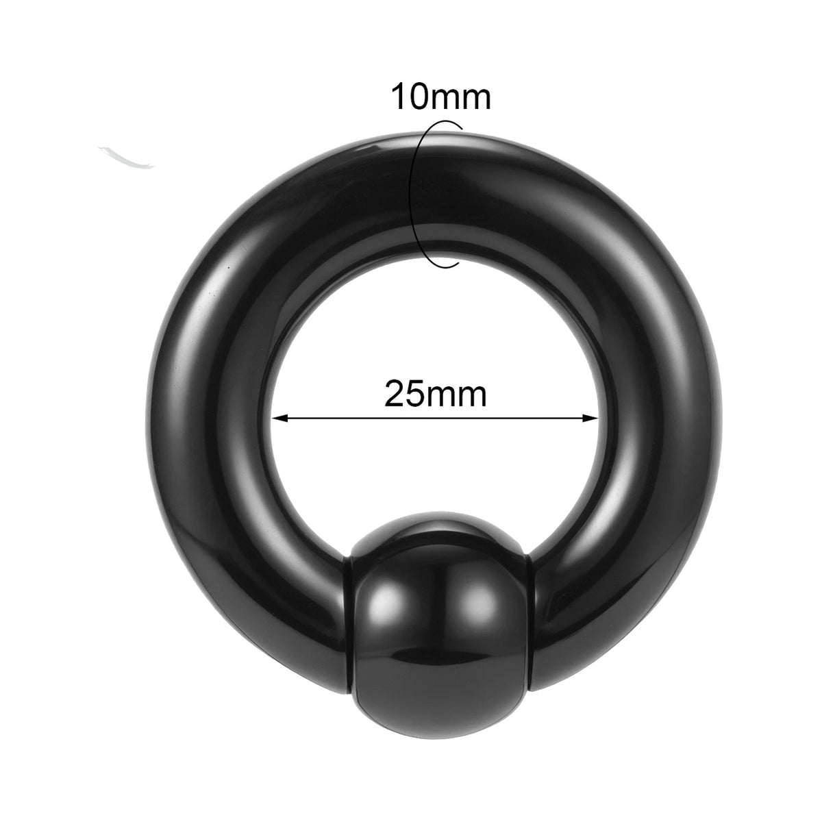 Plug tunnel acrylique noir 3-10mm – Grand taille (1 pièce)