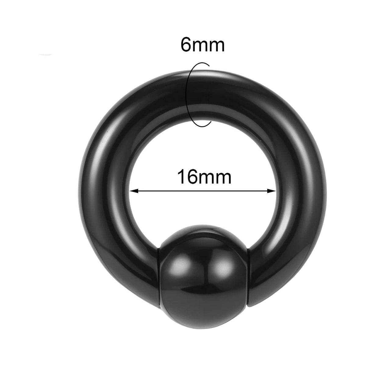 Plug tunnel acrylique noir 3-10mm – Grand taille (1 pièce)