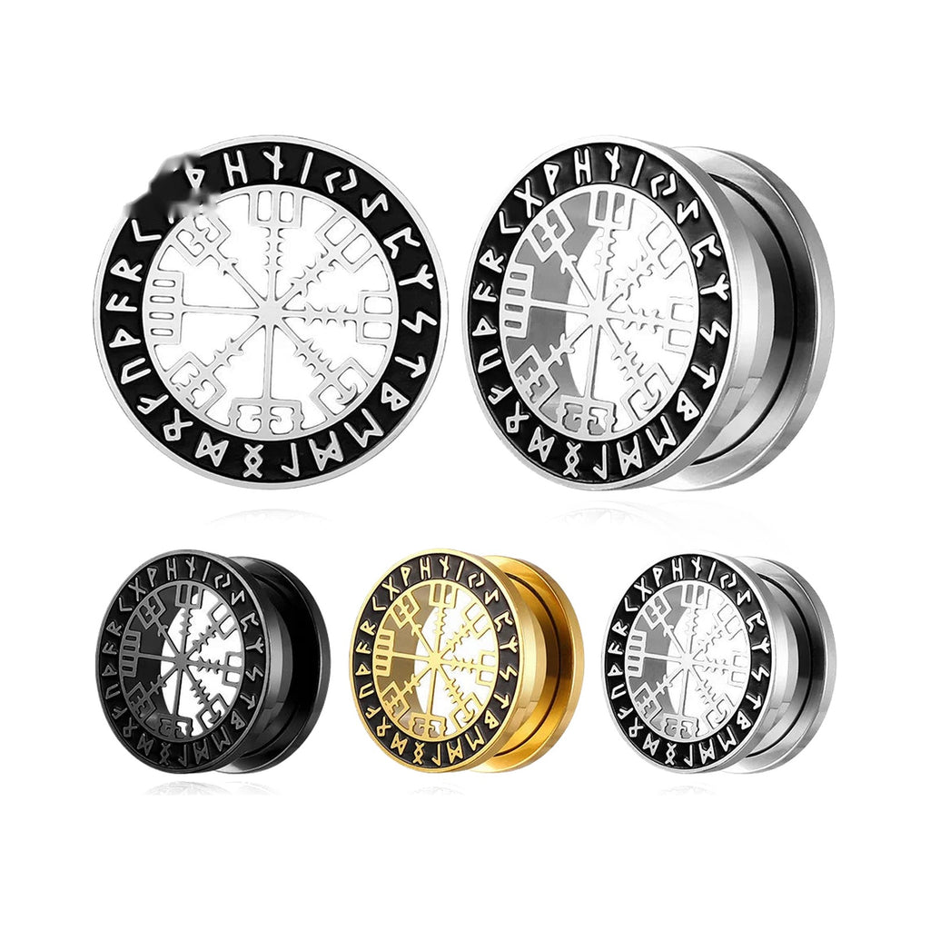 Tunnels runes vikings en acier 316 – Écarteurs de lobes (lot de 2)