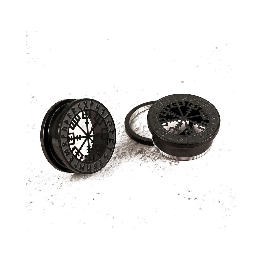 Tunnels runes vikings en acier 316 – Écarteurs de lobes (lot de 2)
