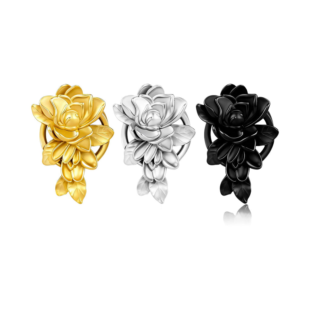 Tunnels fleur en acier 316 – Plugs élégants pour lobes (lot de 2)