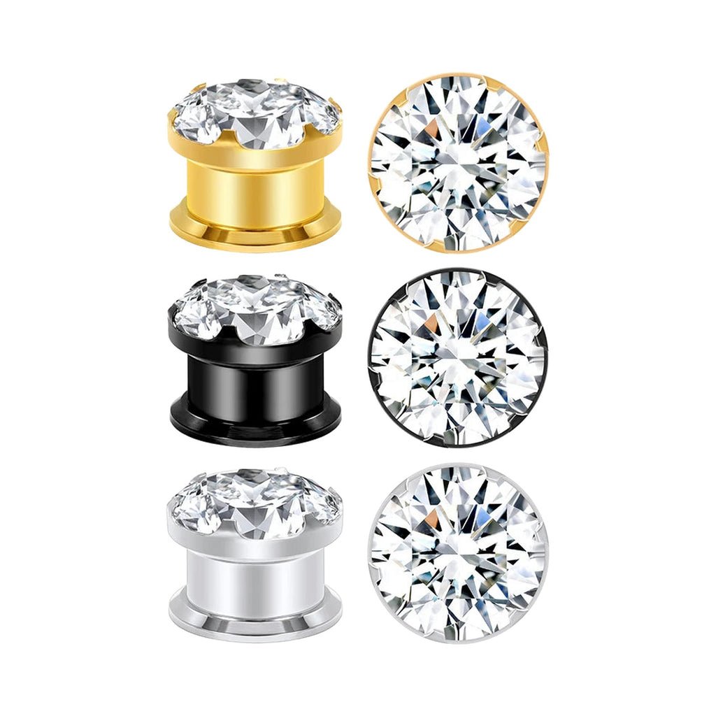 Tunnels plugs zirconium cristal noir – Acier inoxydable (paire)