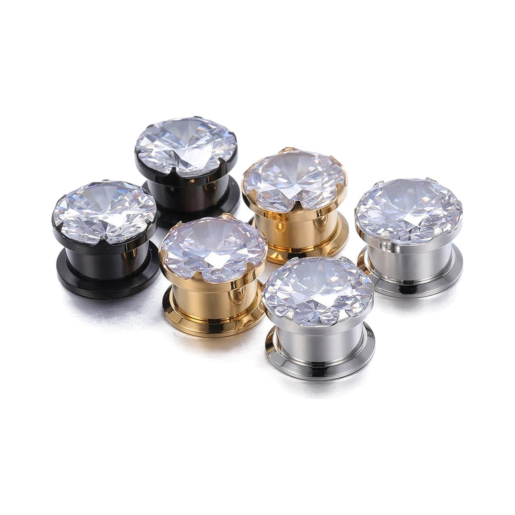 Tunnels plugs zirconium cristal noir – Acier inoxydable (paire)