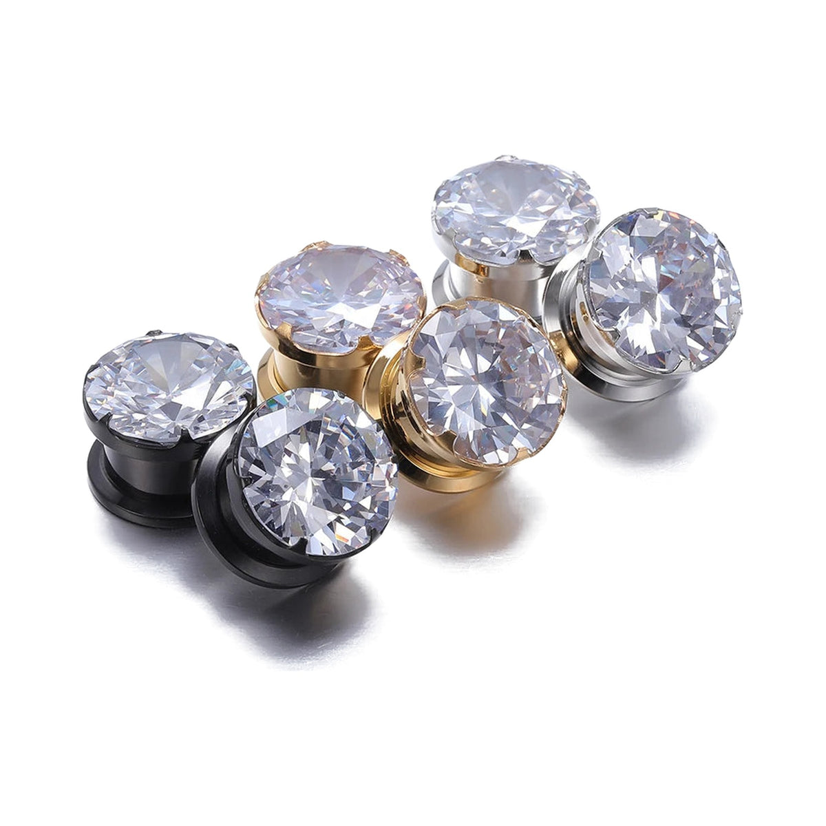 Tunnels plugs zirconium cristal noir – Acier inoxydable (paire)