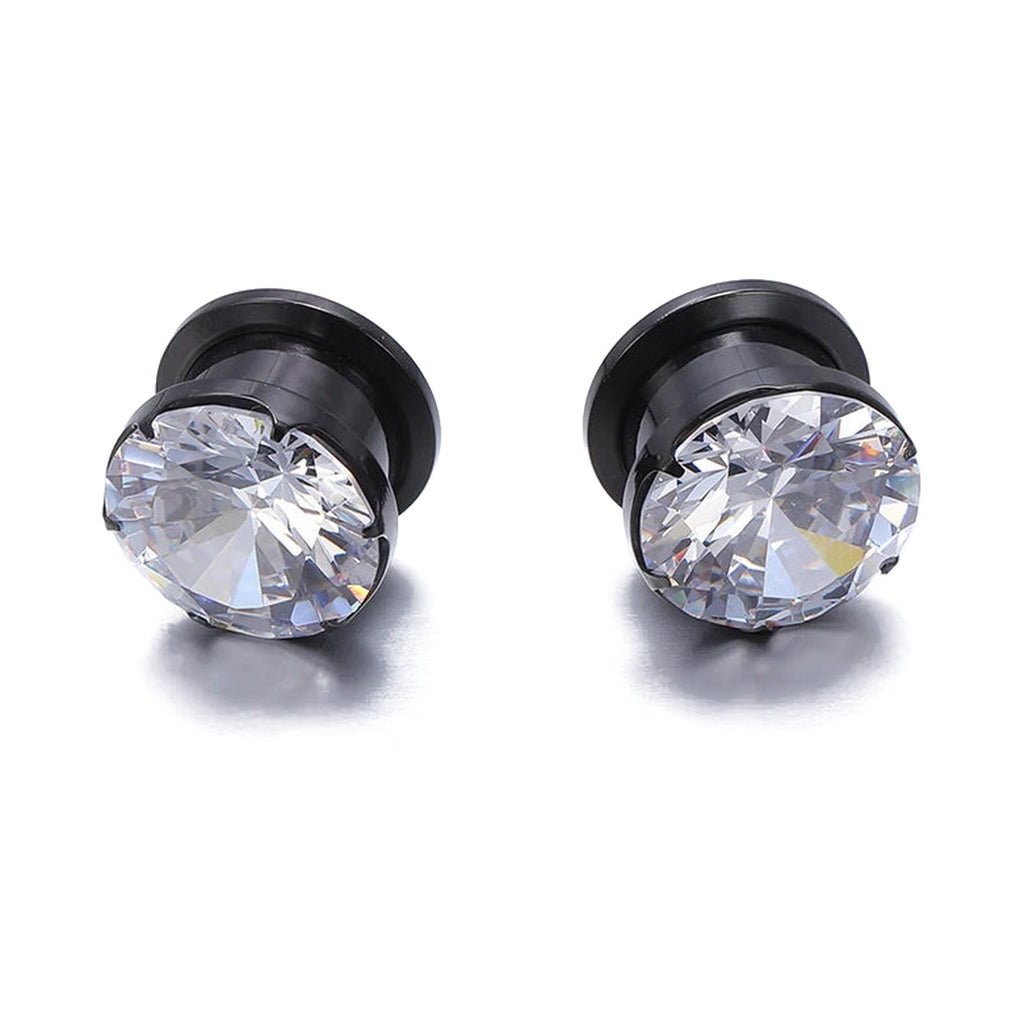 Tunnels plugs zirconium cristal noir – Acier inoxydable (paire)
