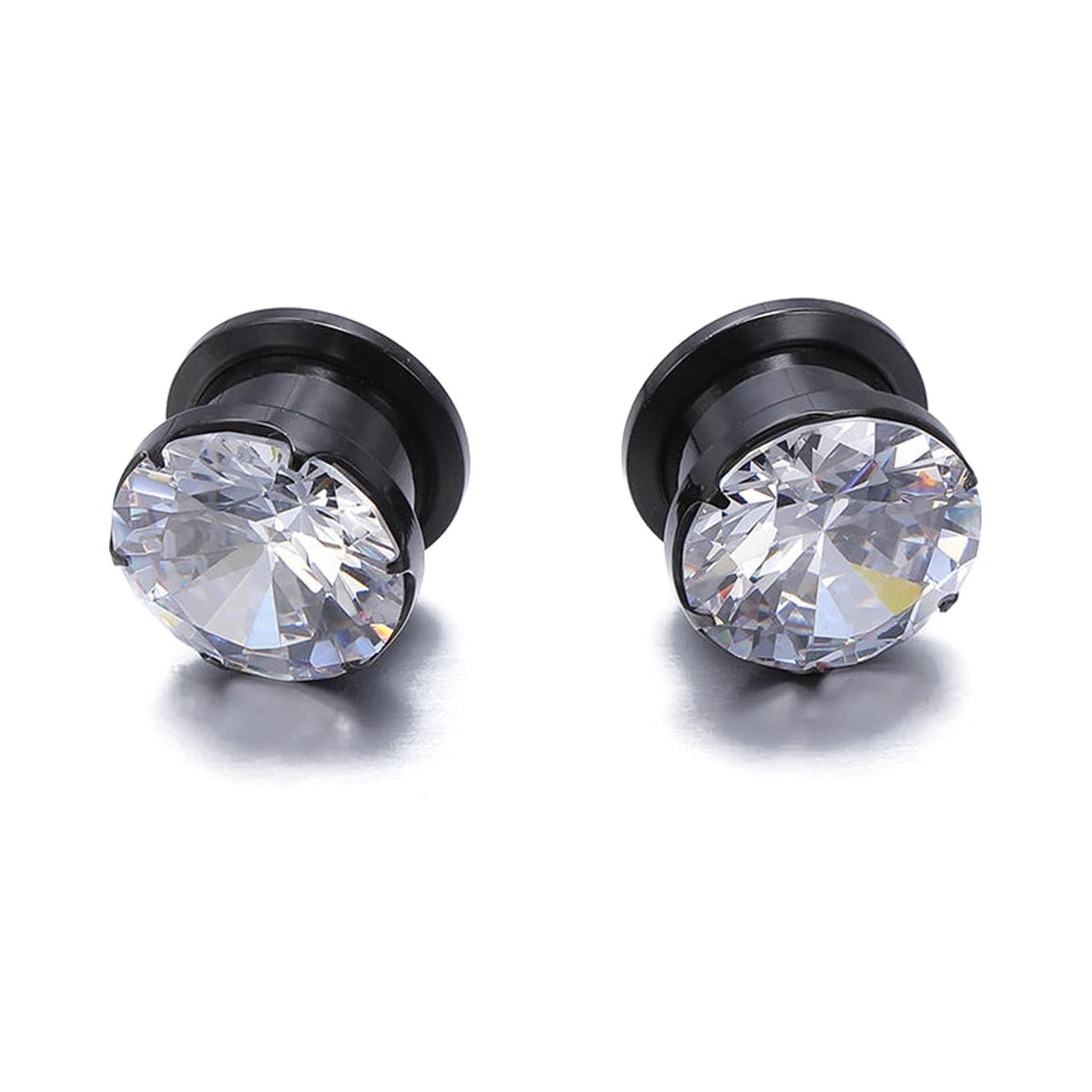 Tunnels plugs zirconium cristal noir – Acier inoxydable (paire)