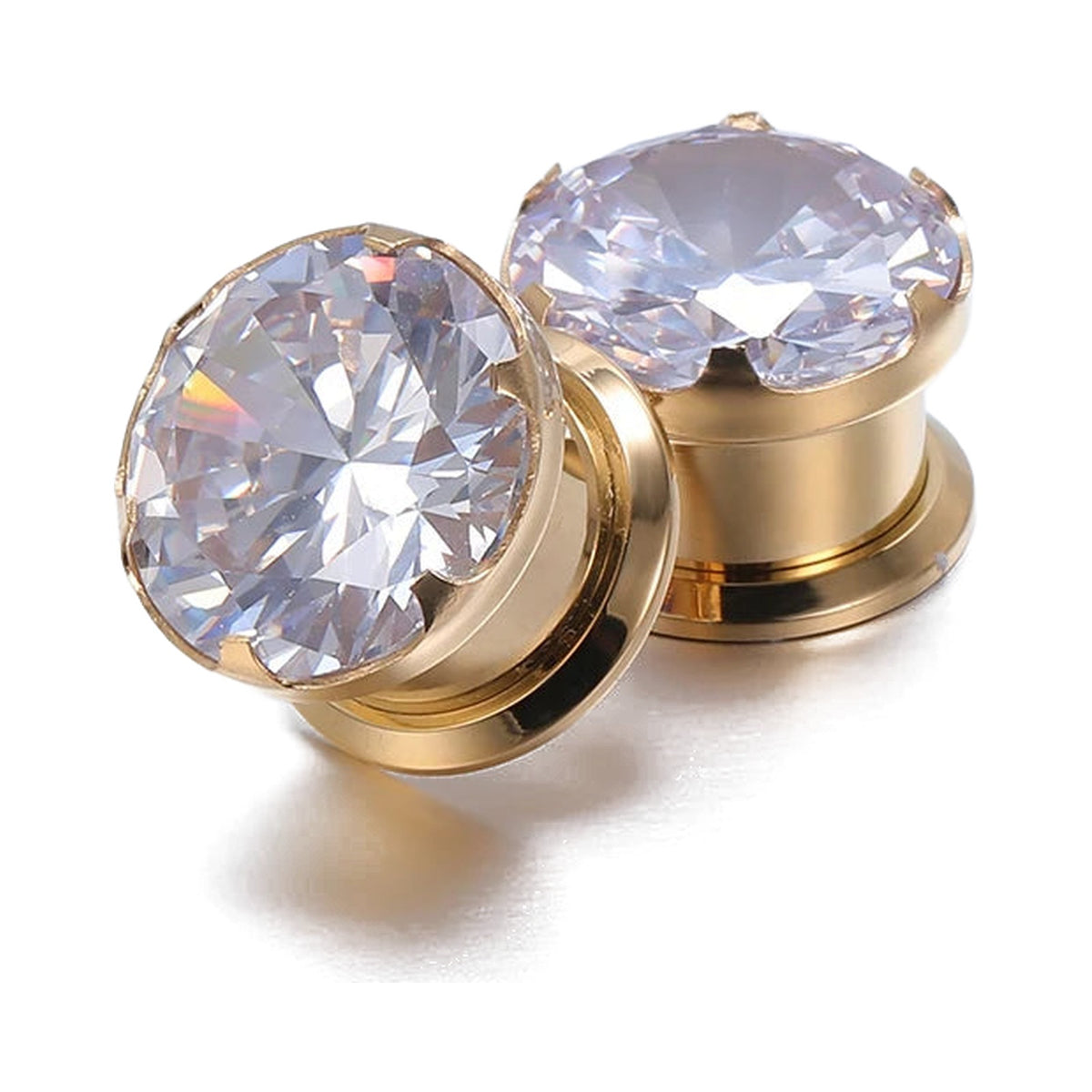 Tunnels plugs zirconium cristal noir – Acier inoxydable (paire)