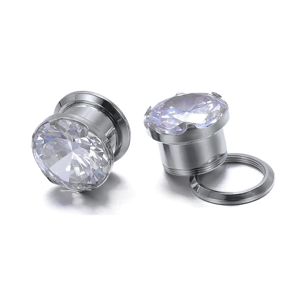 Tunnels plugs zirconium cristal noir – Acier inoxydable (paire)