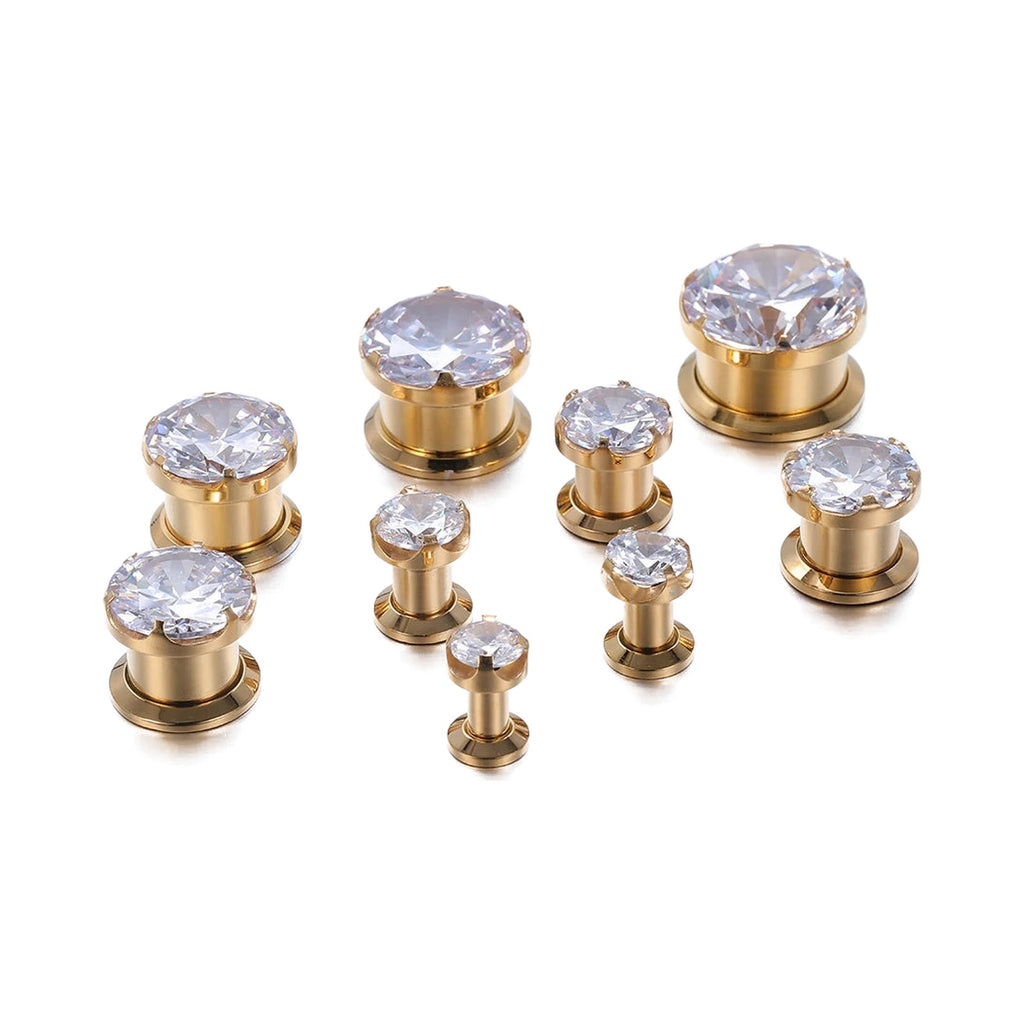 Tunnels plugs zirconium cristal noir – Acier inoxydable (paire)
