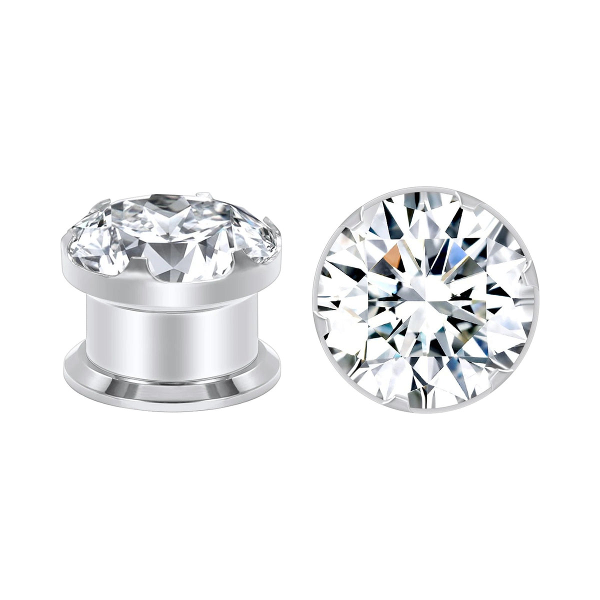 Tunnels plugs zirconium cristal noir – Acier inoxydable (paire)