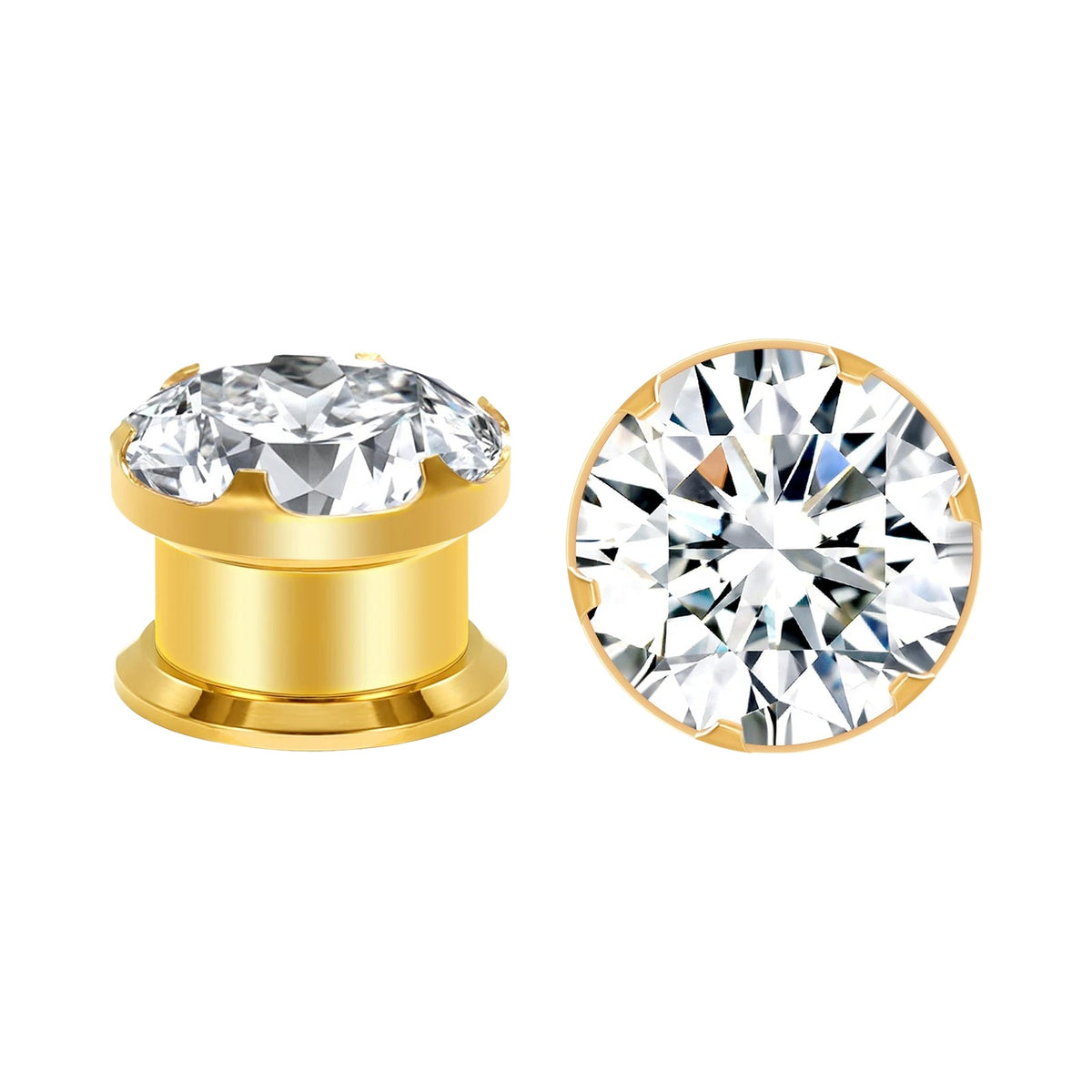 Tunnels plugs zirconium cristal noir – Acier inoxydable (paire)