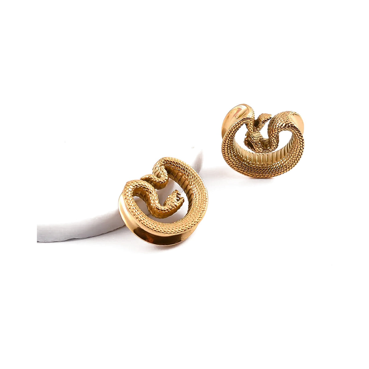 Tunnels ouvert serpent en acier inoxydable (lot de 2)