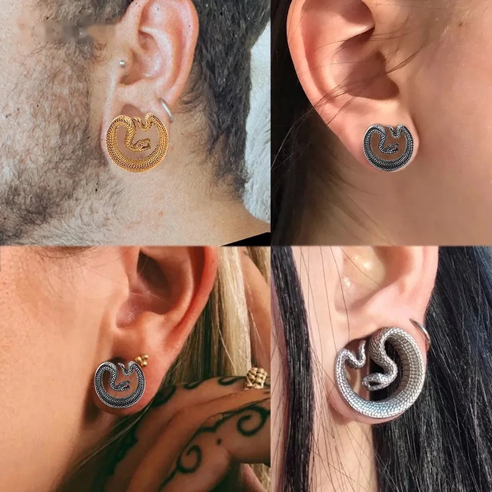 Tunnels ouvert serpent en acier inoxydable (lot de 2)