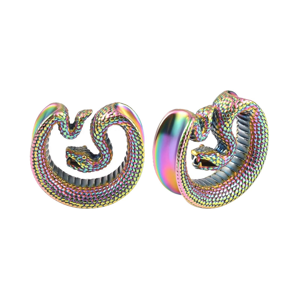Tunnels ouvert serpent en acier inoxydable (lot de 2)