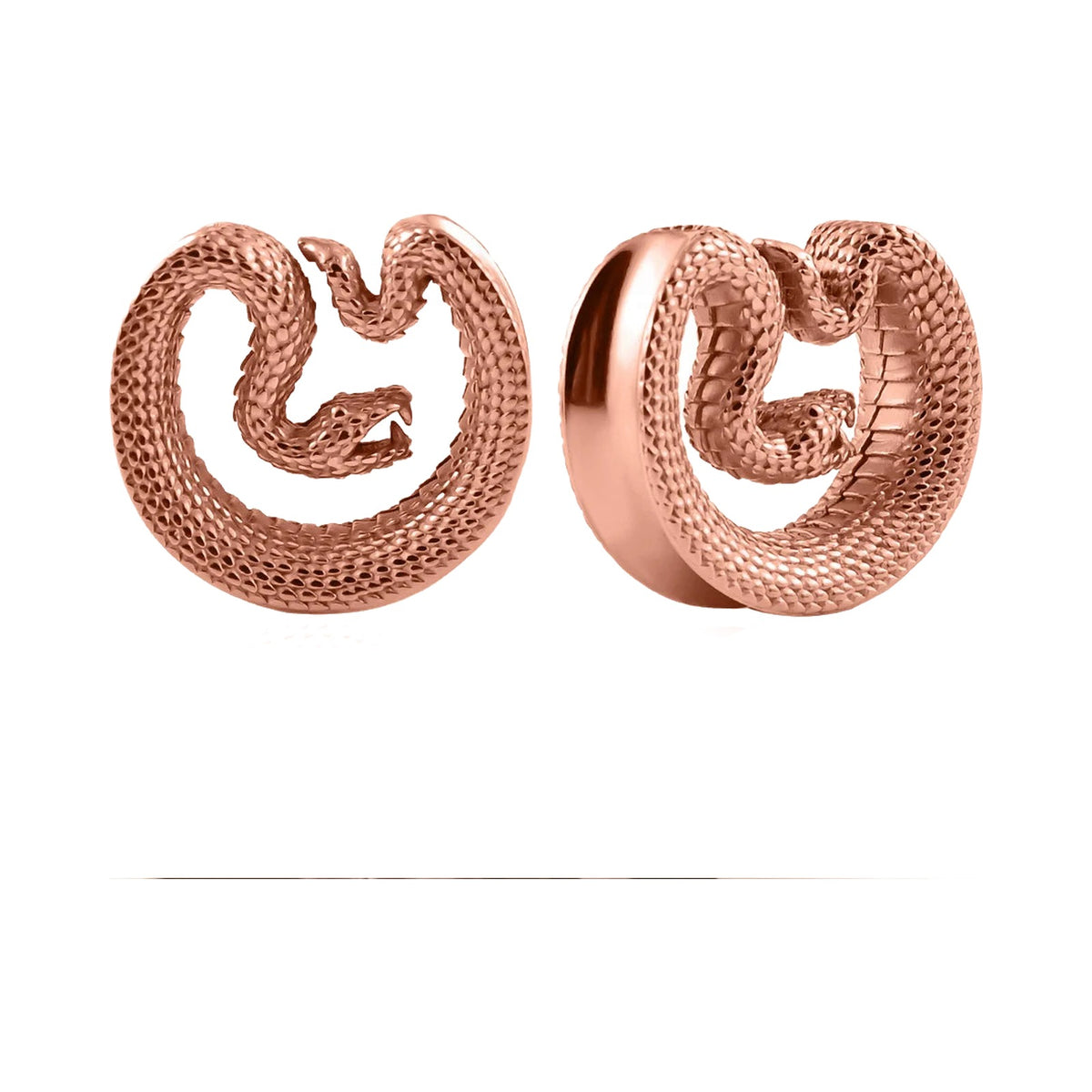 Tunnels ouvert serpent en acier inoxydable (lot de 2)