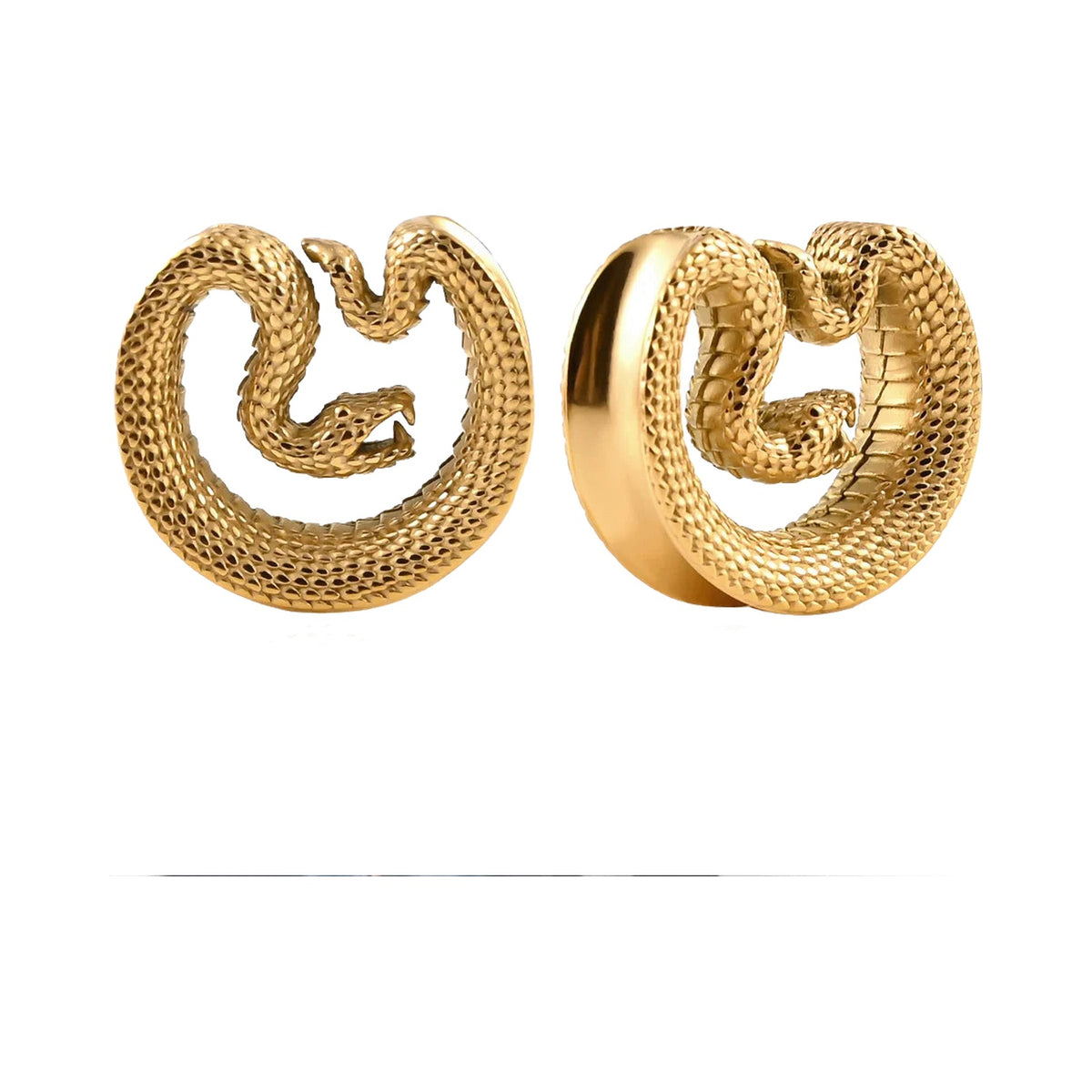 Tunnels ouvert serpent en acier inoxydable (lot de 2)