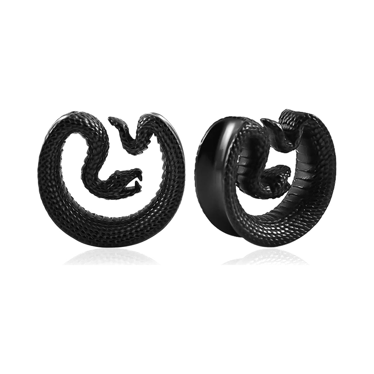 Tunnels ouvert serpent en acier inoxydable (lot de 2)