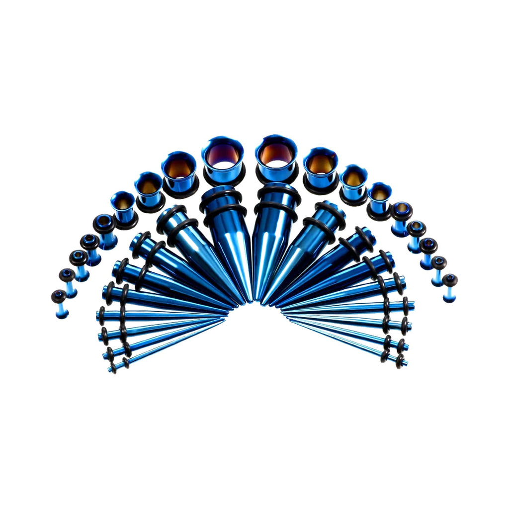 Kit de stretching 36 pièces 14G-00G – Tapers, plugs et œillets acier