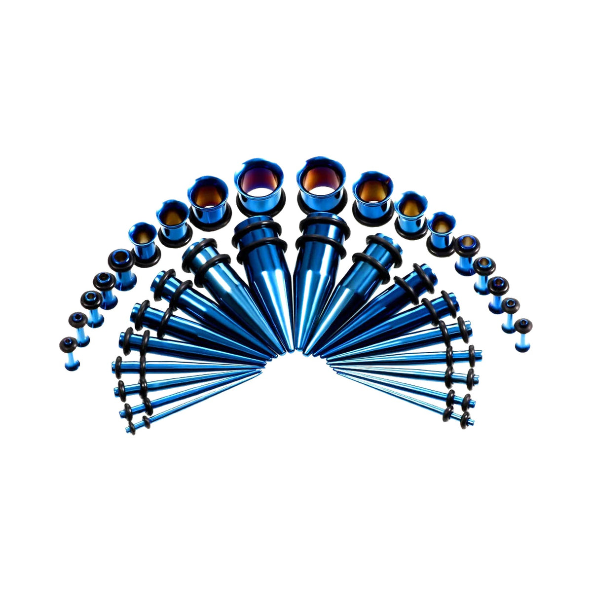 Kit de stretching 36 pièces 14G-00G – Tapers, plugs et œillets acier
