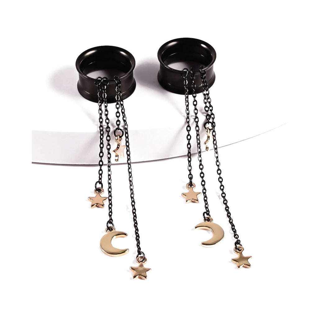 Tunnels pendentifs chaîne et résine – Acier inoxydable (lot de 2)
