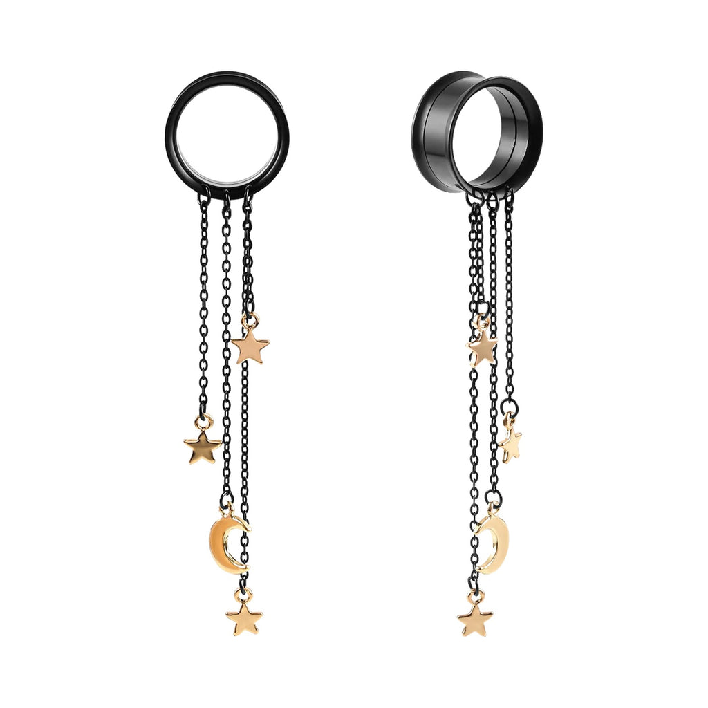 Tunnels pendentifs chaîne et résine – Acier inoxydable (lot de 2)