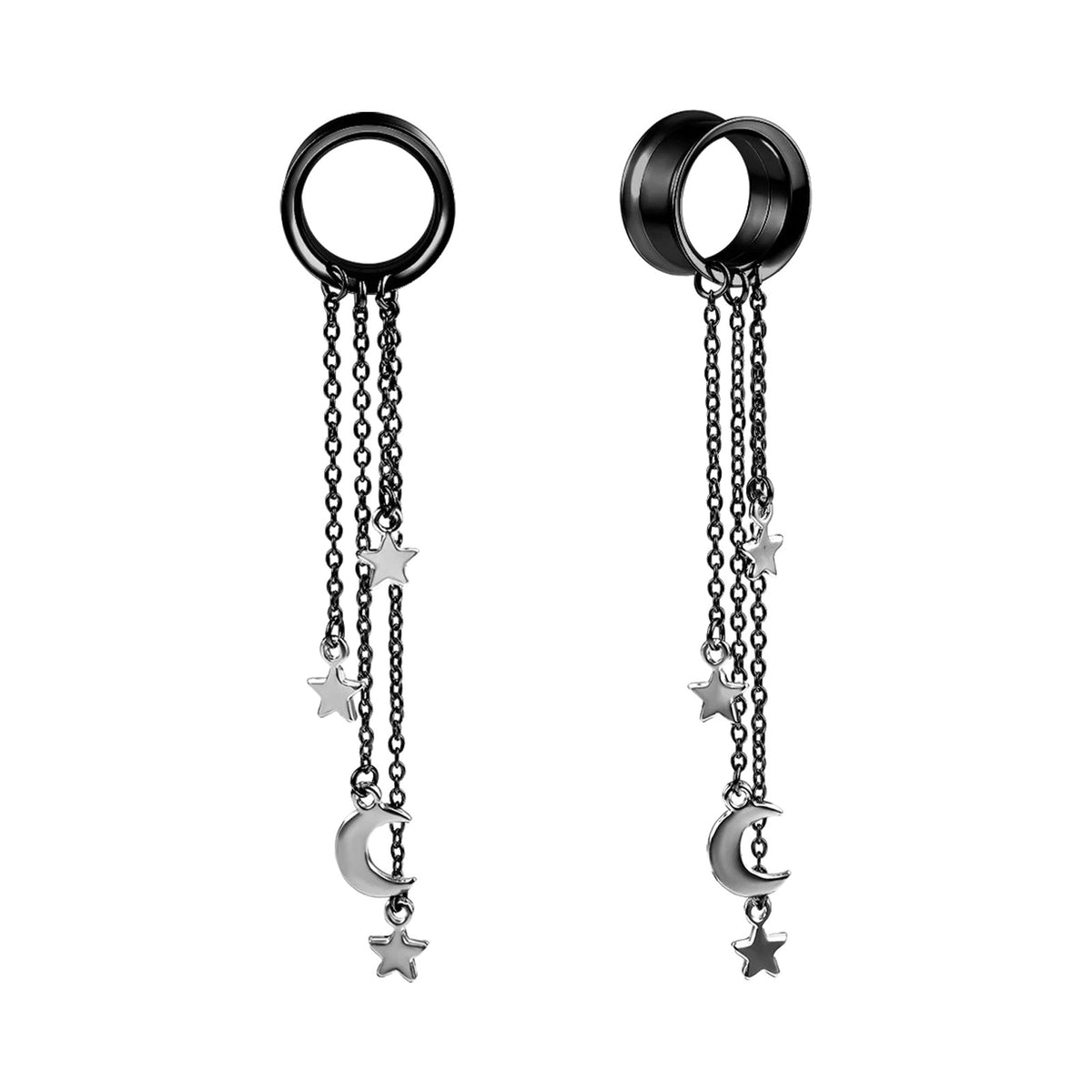 Tunnels pendentifs chaîne et résine – Acier inoxydable (lot de 2)