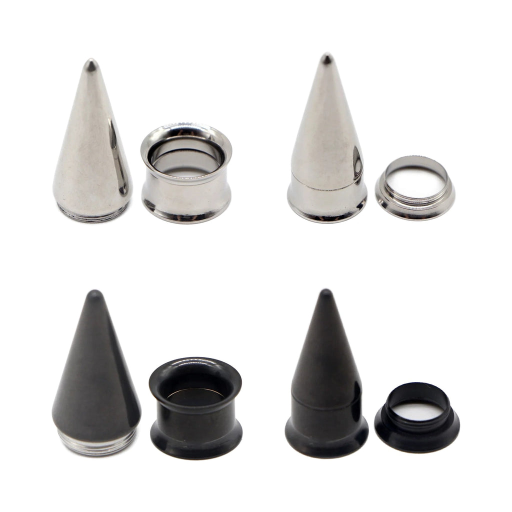 Plug tunnel interchangeable 2-en-1 – Acier inoxydable 2-20mm