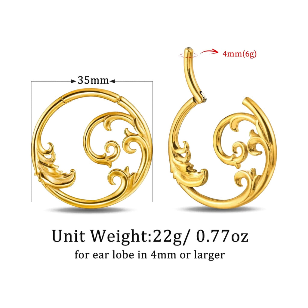 Poids d'oreille vague – Acier inoxydable 4mm